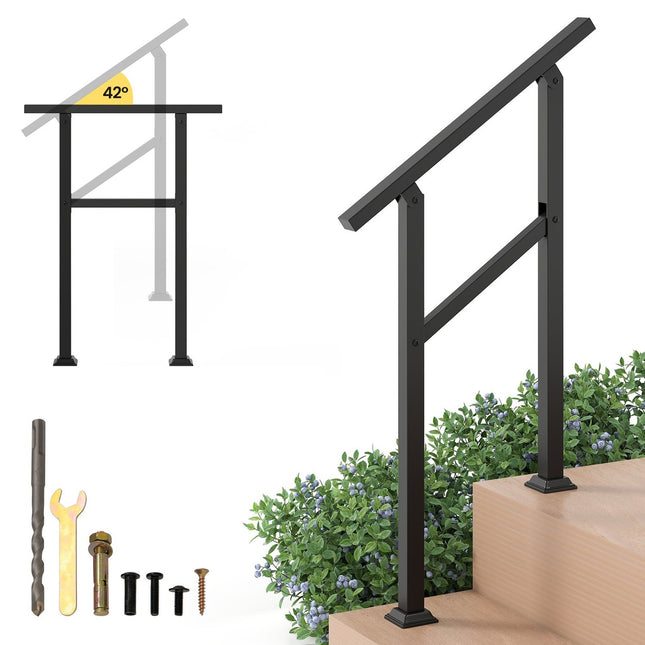 Verstellbares Treppengeländer für den Außenbereich, 70 cm, Metall, 150 kg Tragkraft