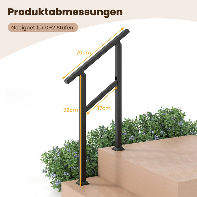 Verstellbares Treppengeländer für den Außenbereich, 70 cm, Metall, 150 kg Tragkraft