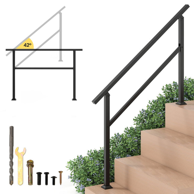 Verstellbares Treppengeländer für den Außenbereich, Metall, 150 kg Tragkraft