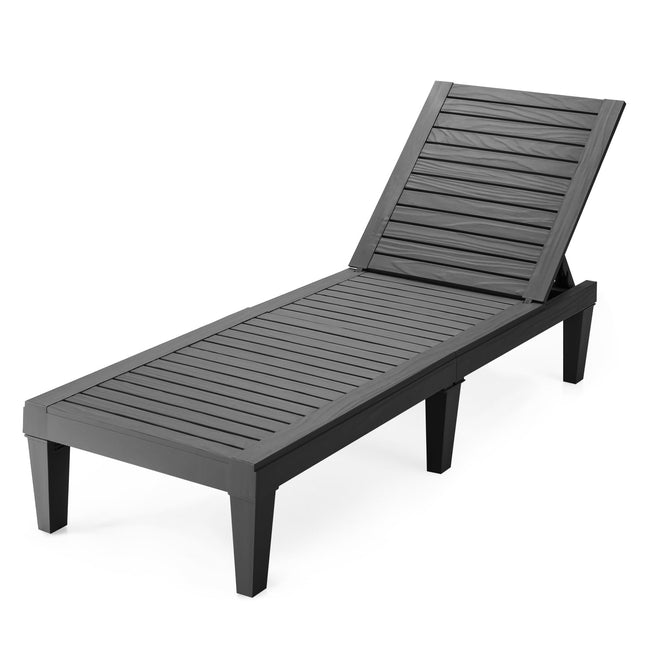Verstellbare Outdoor-Sonnenliege, Schwarz, 190x57,5x29 cm