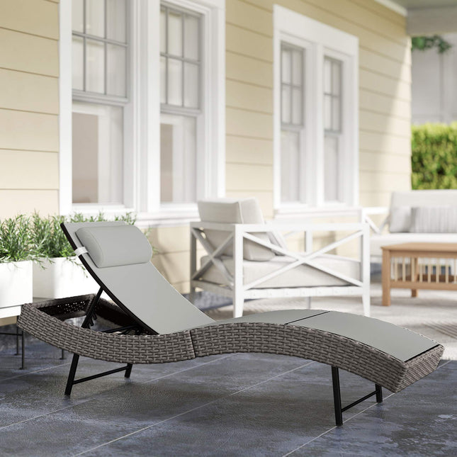 Verstellbare Outdoor-Sonnenliege mit atmungsaktivem Netzstoff
