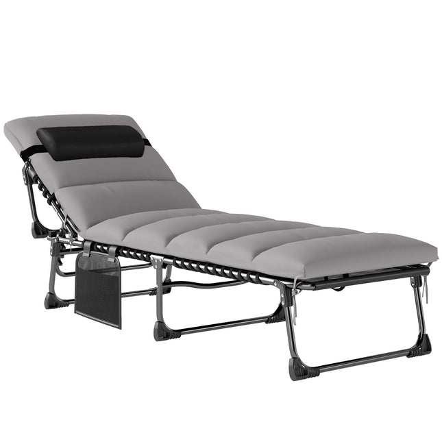 Verstellbare Outdoor-Sonnenliege mit Kissen und Tasche
