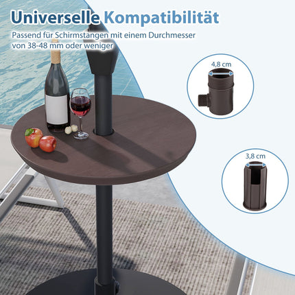 Verstellbarer Outdoor-Sonnenschirmtisch mit 38-48 mm Loch
