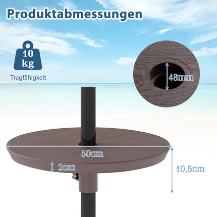 Verstellbarer Outdoor-Sonnenschirmtisch mit 38-48 mm Loch