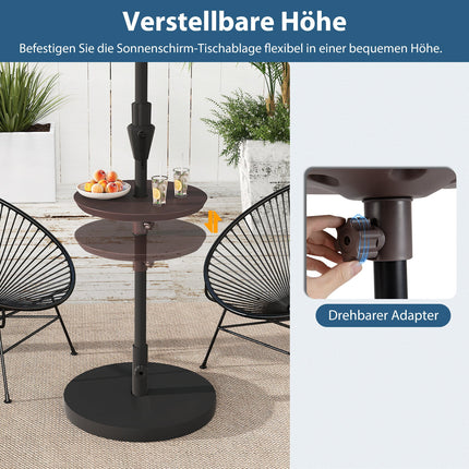 Verstellbarer Outdoor-Sonnenschirmtisch mit 38-48 mm Loch