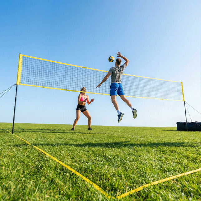 Verstelbare volleybalnetset voor buiten met draagtas