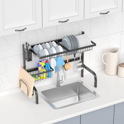 Adjustable Over-Sink Dish Drying Rack, 2-Tier, 53-99 cm