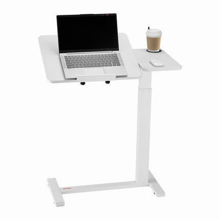 Adjustable Overbed Table – Tilting Top, Wheels, Cup Holder