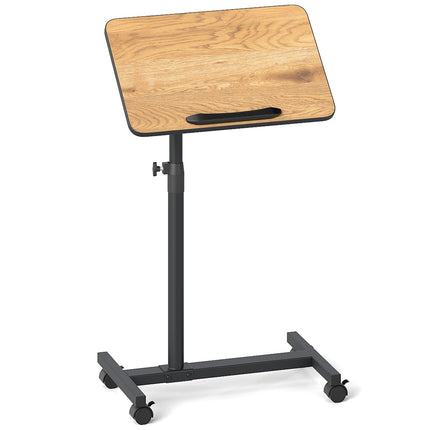 Adjustable Overbed Table with Swivel Top & Wheels