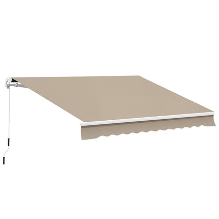 Adjustable Patio Awning, 3.95 x 3m, Beige, with Crank