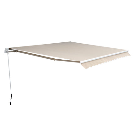 Verstellbare Terrassenmarkise, 4,5 x 3 m, Beige, mit Kurbel