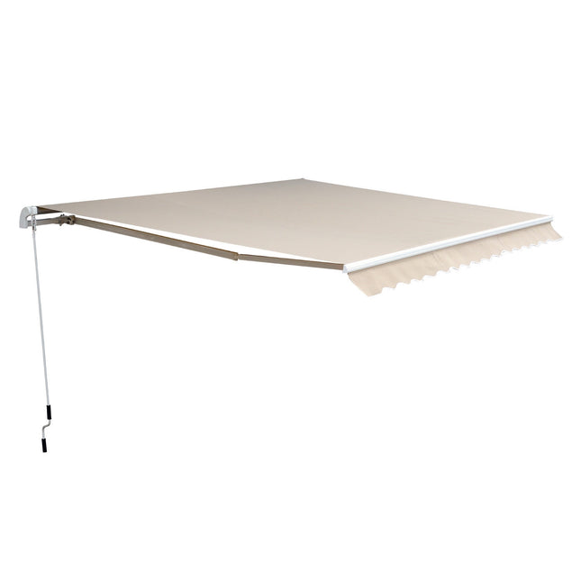 Verstellbare Terrassenmarkise, 4,5 x 3 m, Beige, mit Kurbel