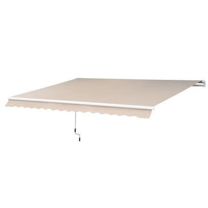 Verstellbare Terrassenmarkise, 4,5 x 3 m, Beige, mit Kurbel