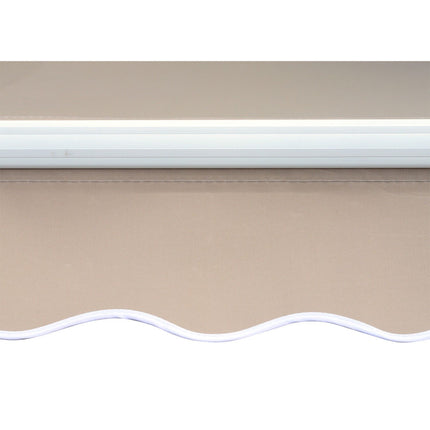 Verstellbare Terrassenmarkise, 4,5 x 3 m, Beige, mit Kurbel