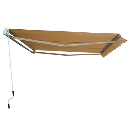 Verstellbare Terrassenmarkise, 4,5 x 3 m, Beige, mit Kurbel