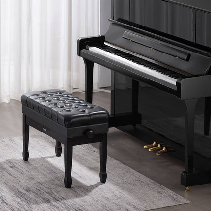 Adjustable Piano Bench with Storage, Padded Seat