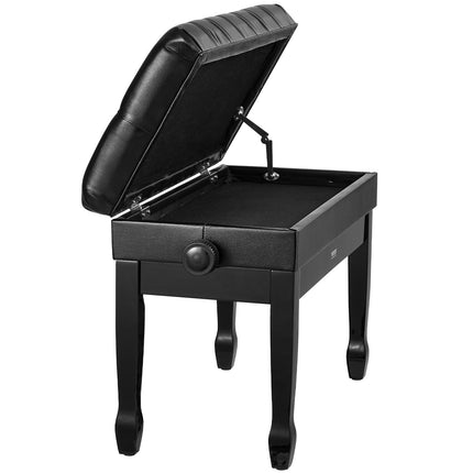 Adjustable Piano Bench with Storage, Padded Seat