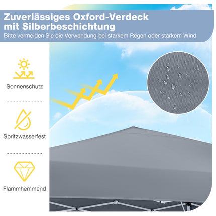 Verstellbarer Pop-Up Pavillon 290x290 cm für Camping & Strand