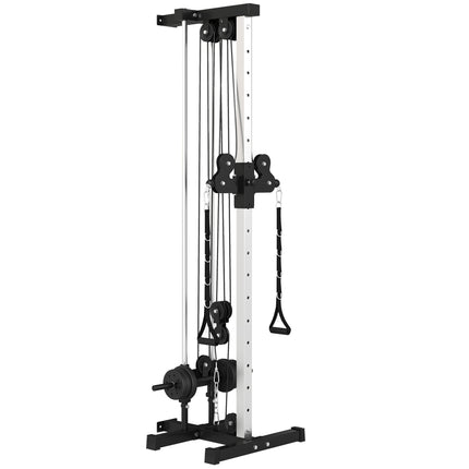 Verstellbare Kraftstation mit Dual-Pulley, 25-165 cm, Schwarz