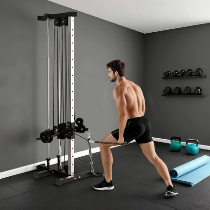 Verstellbare Kraftstation mit Dual-Pulley, 25-165 cm, Schwarz