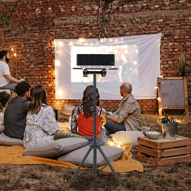 Adjustable Projector Stand with Tilt Tray, Black