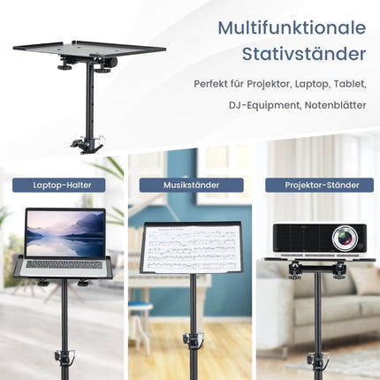 Adjustable Projector Stand with Tilt Tray, Black