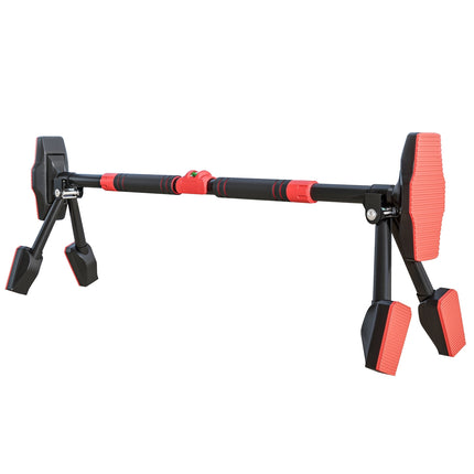 Barre de traction réglable avec indicateur de niveau, pour cadres de porte, avec support triangulaire, charge maximale 225 kg, noire