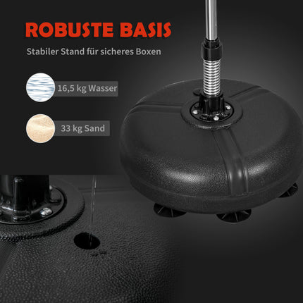 Adjustable Punching Ball Set with Gloves – Black, 133-151 cm