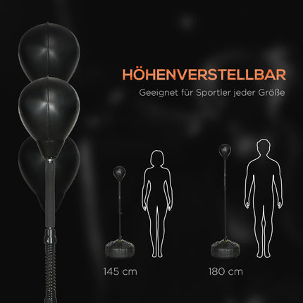 Adjustable Punching Ball Stand with Fillable Base, Black