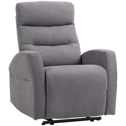 Adjustable Recliner Chair with Footrest, Dark Grey Fabric