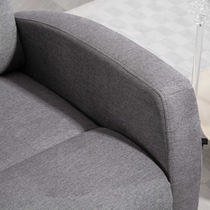 Adjustable Recliner Chair with Footrest, Dark Grey Fabric