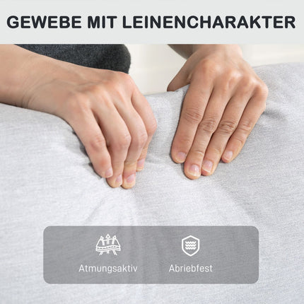 Verstellbarer Relaxsessel mit Fußstütze, hellgrauer Stoff
