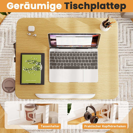Verstellbarer Roll-Laptop-Tisch mit neigbarer Platte, 76-111 cm
