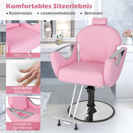 Adjustable Salon Chair with Headrest & Hydraulic Pump