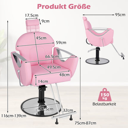 Adjustable Salon Chair with Headrest & Hydraulic Pump