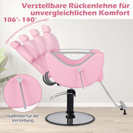 Adjustable Salon Chair with Headrest & Hydraulic Pump