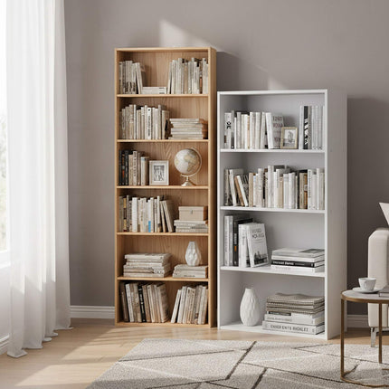 Bücherregal mit verstellbaren Einlegeböden – Freistehendes Aufbewahrungsregal