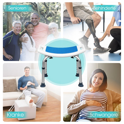 Adjustable Shower Stool, 150kg Capacity, Non-Slip Seat