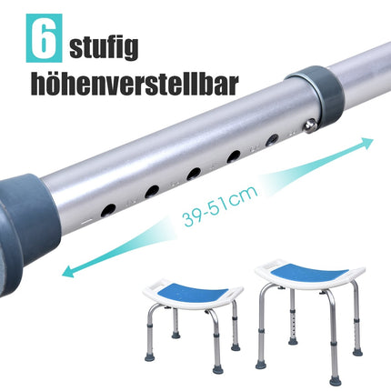 Adjustable Shower Stool, 150kg Capacity, Non-Slip Seat