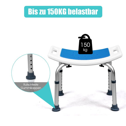 Adjustable Shower Stool, 150kg Capacity, Non-Slip Seat