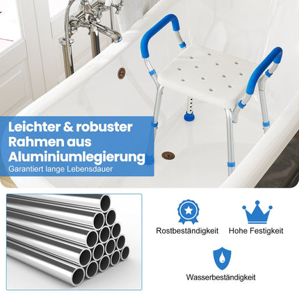 Adjustable Shower Stool with Non-Slip Feet, 100kg Capacity