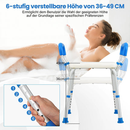 Adjustable Shower Stool with Non-Slip Feet, 100kg Capacity