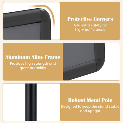 Adjustable Sign Holder Stand, 11x17 Inch, Black/Silver