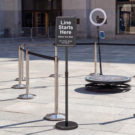 Adjustable Sign Holder Stand, 8.5x11 Inch, Black/Silver