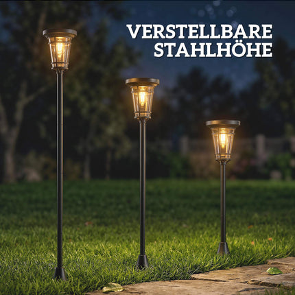 Adjustable Solar Garden Lantern Set, 2 Modes, IP44, 180cm