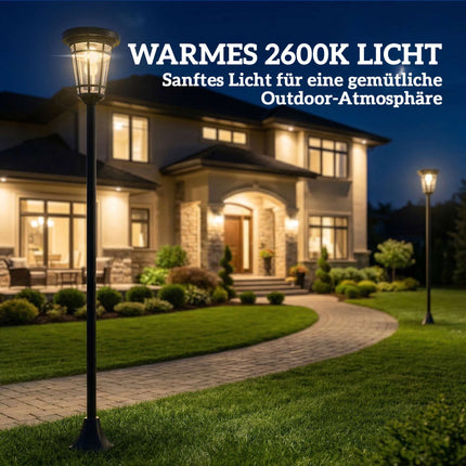 Adjustable Solar Garden Lantern Set, 2 Modes, IP44, 180cm