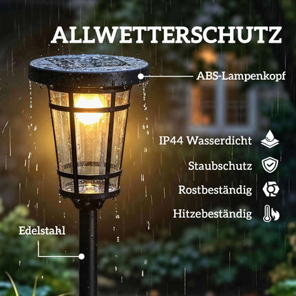 Adjustable Solar Garden Lantern Set, 2 Modes, IP44, 180cm
