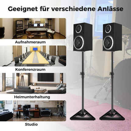 Verstellbare Lautsprecherständer, 97-157 cm, 50 kg Tragkraft, Schwarz