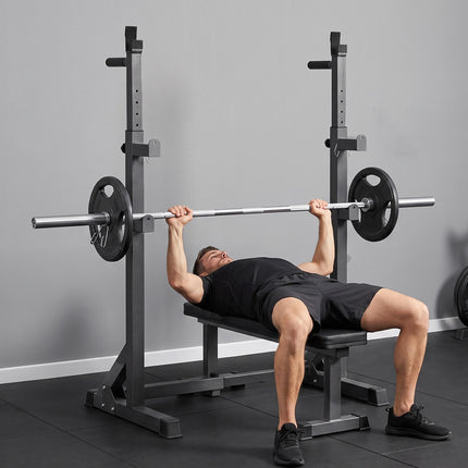 Adjustable Squat Rack with Safety Locks, Up to 150 kg, Steel, Black