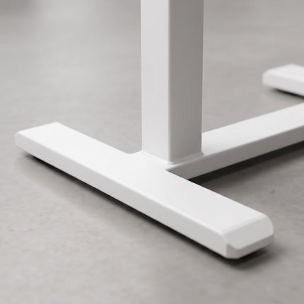 Adjustable Standing Desk with Castors – Natural White